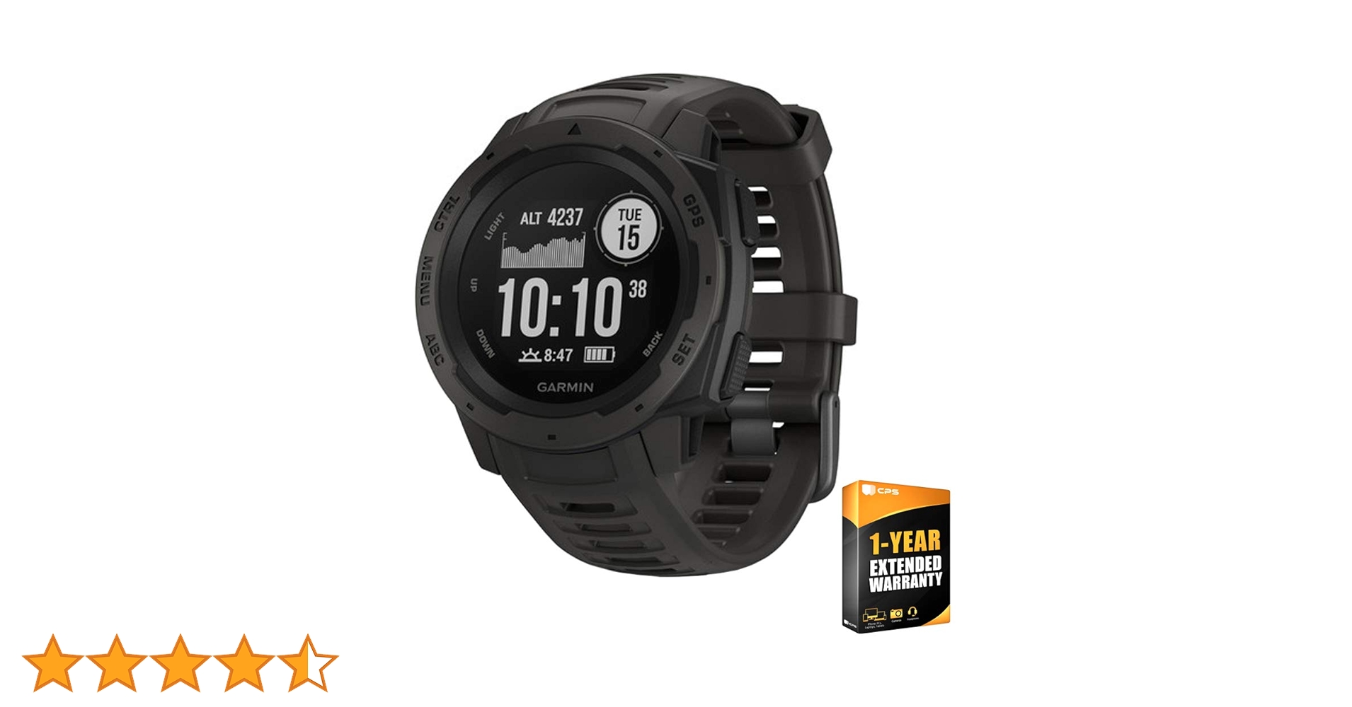 Garmin 010-02064-00 Instinct, Rugged Outdoor Watch with GPS